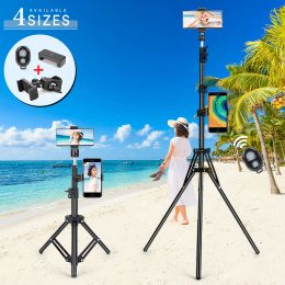 Tripods Camera Tripod With Remote Control Lightweight Portable Adjustable Stand Mount Holder Clip For Ring Light Live Cellphone Youtube