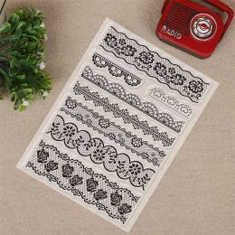 Lace Flower Border Clear Stamps Transparent Silicone for Card Making and DIY Scrapbooking Photo Cards Making Album Decoration