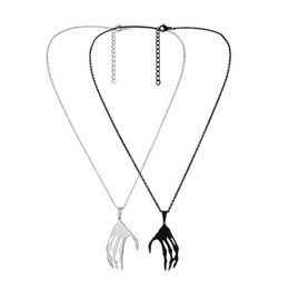 Pendant Necklaces 2 pieces of skull palm shaped pendant necklace for couples matching necklaceQ