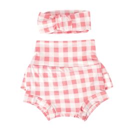 Baby Girls Summer Casual Print Bloomers Shorts with Headband Training Underwear Diaper Cover for Photography Daily Shower Party