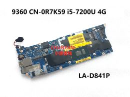 LA-D841P LA-F051P FOR Dell XPS 13 9360 Laptop Motherboard P82X5 R7K59 R5WC0 G736N 3FX7G I3 I5 I7 CPU 4/8/16GB Mainboard CY