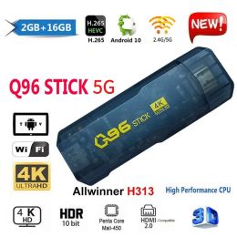 Box 1PC Q96 2GB+16GB Dongle Smart TV Stick Android 10 Allwinner H313 Quad Core 5G 2.4G WIFI 4K HD Top Box TV Box H.265 Home Theatre