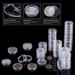 Transparent Plastic Coin Capsules, Coin Collecting Box, Case for Coins Storage, 21-45mm, 10 Pcs, 25 Pcs