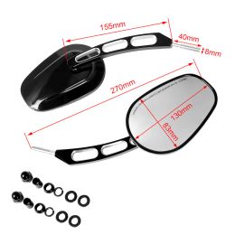 1 Pair CNC Aluminum Motorcycle Rear View Side Mirrors Left &Right Motorbike Mirror For Harley Sportster 883 1200 48