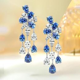 Stud Earrings Women's Droplet Flower 925 Sterling Silver Luxury Multifunctional Small Design Wedding Jewellery