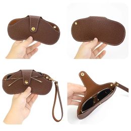 PU Leather Neck Sunglasses Cases Solid Colour Sunglasses Bag Glasses Protective Sleeve Glasses Bag