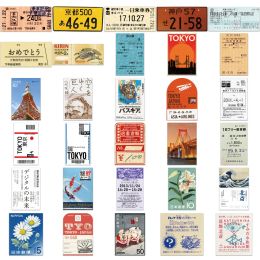 10/50Pcs Japan Travel Vintage Ticket Stubs Stickers Laptop Travel Suitcase Skateboard Sticker Decals Kids Classic Toy