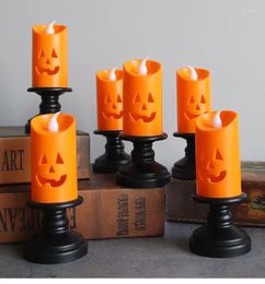 Candle Holders 2024 Halloween LED Light 6pcs Pumpkin Holder Props Party Decor Candlestick Table Top Decoration Happy