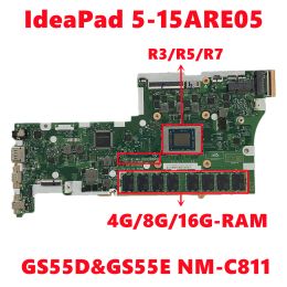 Motherboard GS55D&GS55E NMC811 Mainboard For Lenovo Ideapad 515ARE05 Laptop Motherboard With R3 R5 R7 CPU 4GB 8GB 16GB RAM 100% Tested OK
