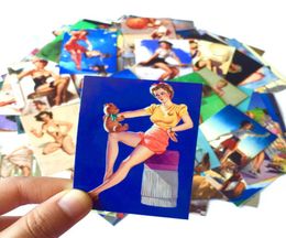 100Pcs PinUP Girls Blonde Bombshell Pin Up Pinup Stickers Car Skateboard Motorcycle Bicycle Luggage Laptop Wall Decals Pack5212378