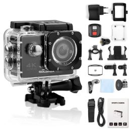 Cameras Ultra HD 4K Action Camera WiFi 12MP 2 inch 30M Go Waterproof Pro 170D Outdoor Diving Camera with Remote Control Motorcycle