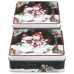 Storage Bottles Tinplate Cookie Containers Christmas Candy Sugar Case Tins With Lids Holder