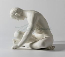 Veroni Ceramics Reduction Burning Simple Modern Naked Male Sculpture Artist039s Home Decoration Desktop Furnishing Statue270u4136259