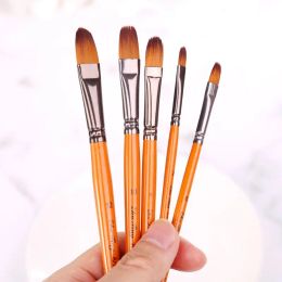 5Pcs Stencil Paint Brushes Set Fit for Gouache Acrylic Watercolour Body Painting