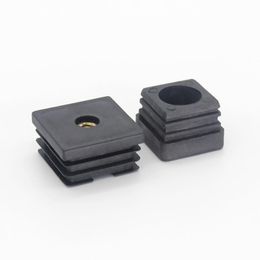 Rectangular Pipe plugs with hole 20x25x30 M8 screw Square tube plug Pipe Cover Furniture adjustable height footrest