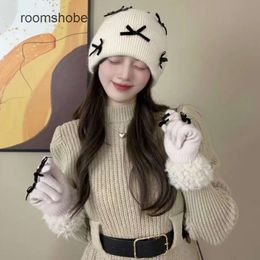 Designer Hats Beanie Hats designs Cashmere Hat Sweet Lovely Bow Decorative Knitted Hat Winter Woolen Hat Mui mui hat women popular beanies AD6D