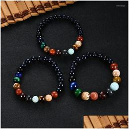 Beaded Strand High Quality Men Bracelet Natural Stone Chakra Beads Universe Solar Galaxy Planets For Women Uni Jewelry Drop Delivery B Dhtj5