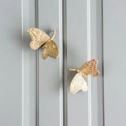 Butterfly-shaped Furniture Handles Solid Brass Wardrobe Pulls Kitchen Cabinet Cupboard Knobs Handles for Cabinets and Drawers
