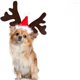 Dog Apparel Pet Christmas Headdress Antlers Headband With Hat Party Headgear Puppy Costumes Cats Dress Up Headwear Caps