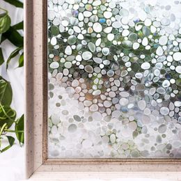 Window Stickers CottonColors PVC Films Cover Waterproof No-Glue 3D Static Cobblestone Decorative Glass Home Decor 45 X 200cm