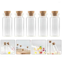 Vases 100 Pcs Candy Containers Snap Cork Bottle Transparent Storage Bottles Wood DIY Glass Wedding Stopper