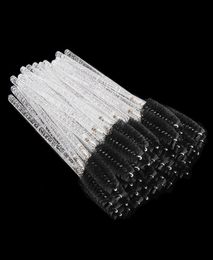 makeup brushes White Crystal Glitter Eyelash Mascara Wands Mini Colorful Eye Lashes Spoolie Brush Eyebrow Comb Beauty Tools1608506