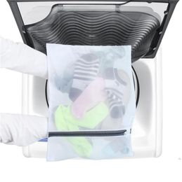 40pcslot Large Medium Zippered Foldable Nylon Laundry Bag Bra Socks Underwear Clothes Washing Machine Protection Net Mesh Bags Y27610018