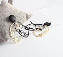 Stud Abstract Face Earrings Creative Women Jewellery Fashion Gift Art Hollow Dangle7907732
