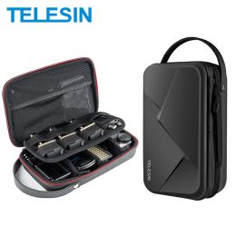 Cameras TELESIN Waterproof Carrying Adjustable Space Bag PU Case for GoPro Hero 11 10 9 8 Insta360 DJI Osmo Action2 SJCAM EKEN Accessory