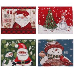 Table Mats Christmas Series Placemat Rectangular Shape Western Placemats Home Furnishing Mat For Dining 4 Styles Choose