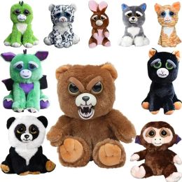 Feisty Funny Face-changing Bear Soft Plush Animals Dolls Children Stuffed Plush Angry Animals Doll Panda Kids Toy Brithday Gifts
