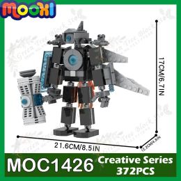 MOC1426 372PCS Game Series Super Titan Monitor Man MOC Building Blocks DIY Skibidi Toilet Character Model Assembly Toys For Kids