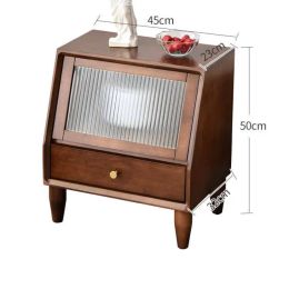 AOLIVIYA Official Simple Modern Solid Wood Bedside Cabinet Nordic Bedroom Small Apartment Bedside Cabinet Household Mini Storage