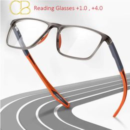 Óculos de leitura leve anti-azul Men Ultralight TR90 Sport Presbyopia EyeGlasses Women Women Far Sight Optical Optical Diopters +1,0 a +4.0