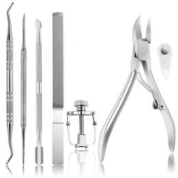 Tool 7PCS Ingrown Toenail Correction Professional Foot Care Pedicure Tool Nail Clipper File Lifter Cuticle Pusher Cutter Set Podiatry