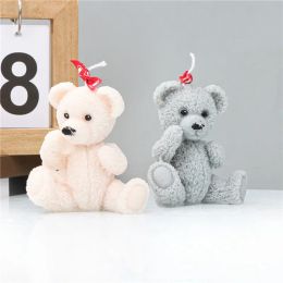 DIY Cute Teddy Bear Candle Silicone Mould Animal Candle Making Soap Resin Clay Mould Ice Cube Cake Mould Gifts Art Craft Home Decor