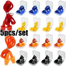 1/5Pairs Soft Silicone Ear Plug Waterproof Swimming Silicone Swim Earplugs for Adult Swimmers Diving Ear Plugs with Rope New