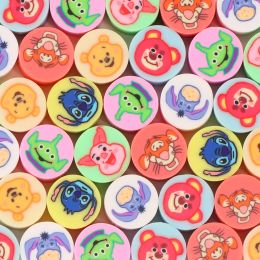 100pcs Dinsey Character Stitch Polymer Clay Bead Loose Spacer Beads For Jewellery Making DIY Bracelet Necklace Jewellery Accessories