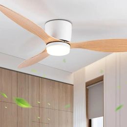 Modern Led Ceiling Fan Without Lights DC Motor 6 Speeds Timing Fans 20CM Low Floor Loft Remote Control Decorative Fan With Light