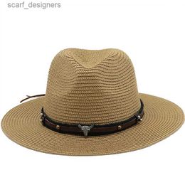 Wide Brim Hats Bucket Hats Simple Summer Hat Women Panama Straw Hat Fedora Beach Vacation Wide Brim Visor Casual Summer Sun Hats for men Sombrero 56-60CM Y240409