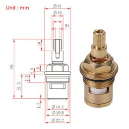 Brass Ceramic Stem Disc Cartridge Faucet for Valve Hot / Cold Tap Inner Faucet f