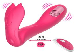 Flxur 9 Modes Dildo Butterfly Wireless Remote Vibrator Waterproof For Women Vibrator G Spot Clitoris Stimulator Wearable Sex Toy Y4235156