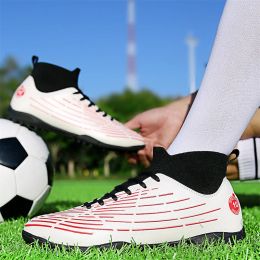 Football Boots High-top Soccer Field Shoes Professional Men Non-slip Outdoor Grass Training Cleats Teenager's Sport Footwear New