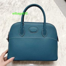 Bolide Leather Handbag Trusted Luxury Womens Bags 2024 New Fashion Genuine Leather Shell Bag Lychee Grain Cow Leather Bag One Shoulder Handhe have logo HBG6ZX