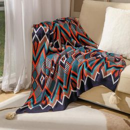Blankets Acrylic Throw Cosy Multi Colour Boho Style Sofa Blanket Nordic Summer Knitted Nap Air Conditioning And Throws