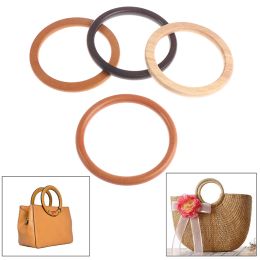 1PC O Ring Bag Handles DIY Wood Replacement Handbag Tote Handles Purse Bags Straps Wooden Bag Handle Round Handcrafted Access