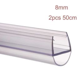 Shower Screen Seal Strip PVC Door Bath Shower Seal Strips For Glass 6/8/10/12/15mm Gap Glue-free Waterproof Weatherstrip #40