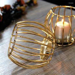 Candle Holders European Golden Wax Cup Holder Candlestick Storage Bowl Wedding Party Dining Table Decor Lantern Candelabra