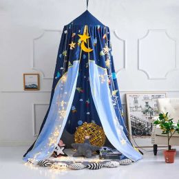 Mosquito net Beds Curtains Tent Tassels Fringe Children's Tent Non-perforated Bed Curtain Shading Cloth Baby Room Accessories