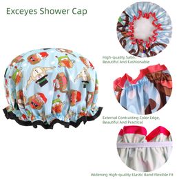 Waterproof Women Shower Cap Satin Beanie Hair Bonnet Bath Accessories Shampoo Multiple Shower Caps Bathroom Set Dust-proof